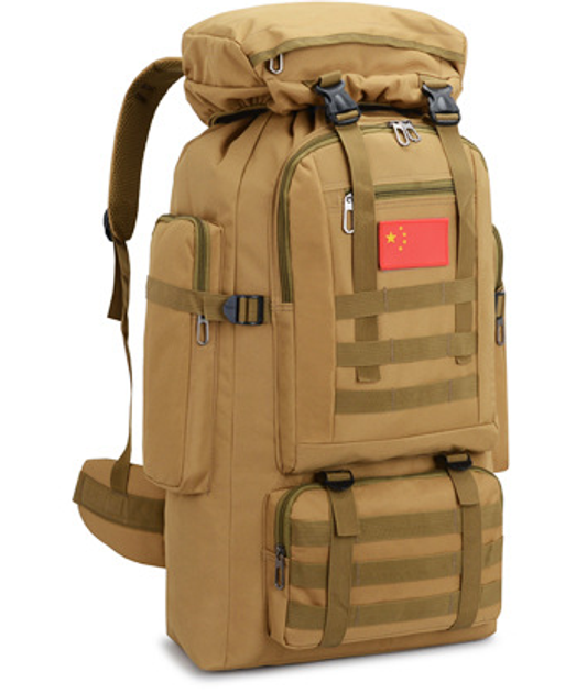 Тактичний туристичний міський рюкзак з системою M. O. L. L. E на 70л TacticBag 7018A Кайот - зображення 2