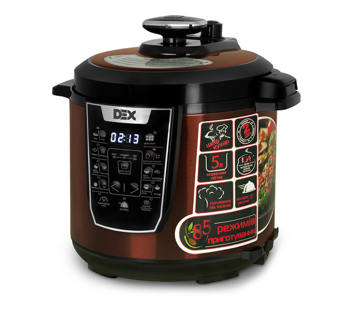Мультиварка-скороварка Dex DPC 61 1000W 17 программ Bronze (157729) - изображение 1