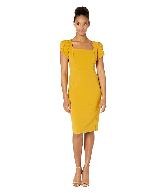 Donna morgan cap sleeve crepe 2024 sheath dress