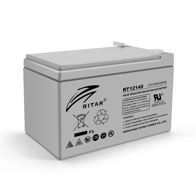 Аккумуляторная батарея AGM RITAR RT12140H, Gray Case, 12V 14.0Ah ( 151 x 98 x 95 (101) ),4.2 kg Q4 - Фото 1 Аккумуляторная батарея AGM RITAR RT12140H, Gray Case, 12V 14.0Ah ( 151 x 98 x 95 (101) ),4.2 kg Q4 - изображение 1