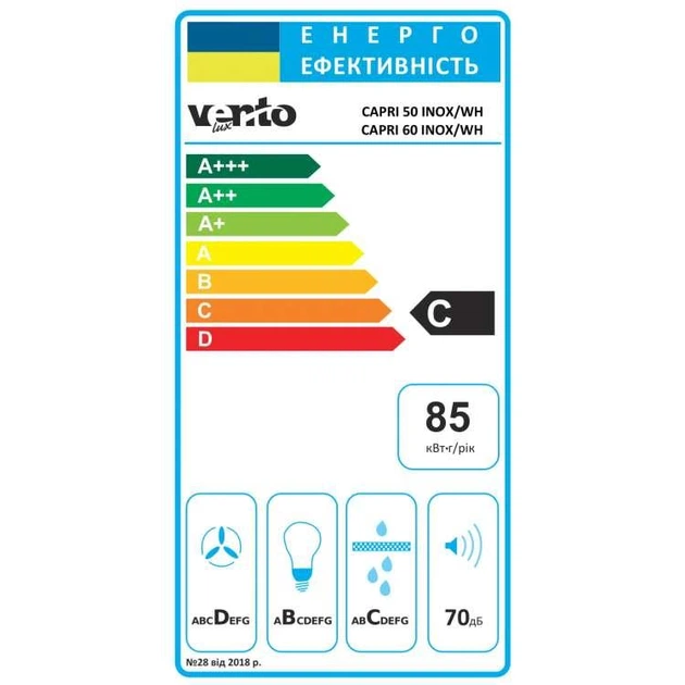 Витяжка VENTOLUX CAPRI 50 WH (4606) - изображение 4