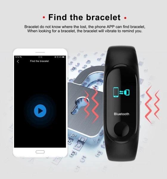 Фітнес браслет Smart Band MX M3 Тонометр Чорний (SBM3TB) - зображення 4