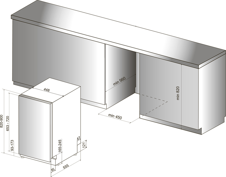 Вбудована посудомийна машина HOTPOINT ARISTON HSIO 3O23 WFE - зображення 20