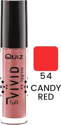 Блеск помада Quiz Vivid Full Brilliant lipgloss Увлажняющий 54 Candy Red 5 мл (5906439014449) - Фото 1 Блеск помада Quiz Vivid Full Brilliant lipgloss Увлажняющий 54 Candy Red 5 мл (5906439014449) - изображение 1