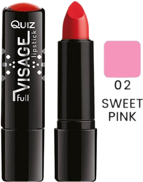 Акція на Помада Quiz Visage lipstick with Vitamin E Поживна 02 Sweet Pink 4.2 г від Rozetka