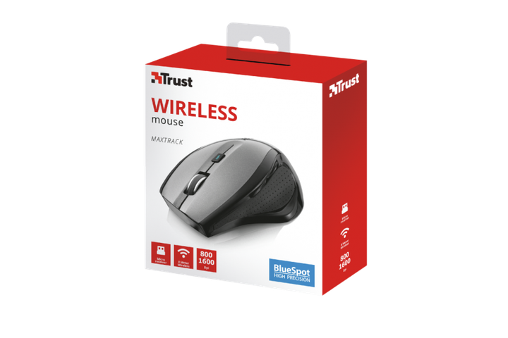 Мышь TRUST MaxTrack Wireless Mouse BlueSpot(17176) - Фото 6 Мышь TRUST MaxTrack Wireless Mouse BlueSpot(17176) - изображение 6
