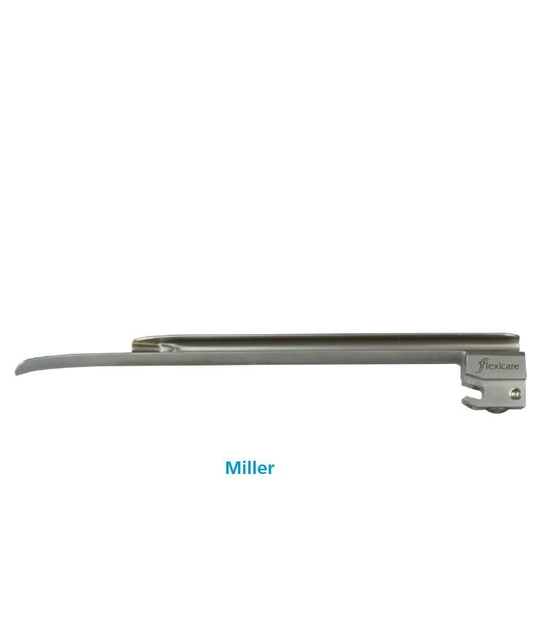 Клинки Miller для ларингоскопов Flexicare металлические фиброоптические многоразовые размер 2 - изображение 1