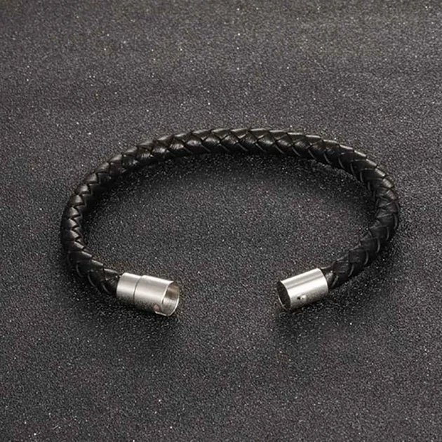 Чоловічий шкіряний браслет Primo Collar Black з магнітною застібкою Primo BA101946 чорний - зображення 2