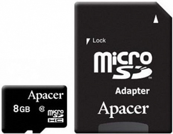 Карта памяти Apacer microSDHC/SDXC class 10 UHS-1 SD adapter 8Gb - изображение 1