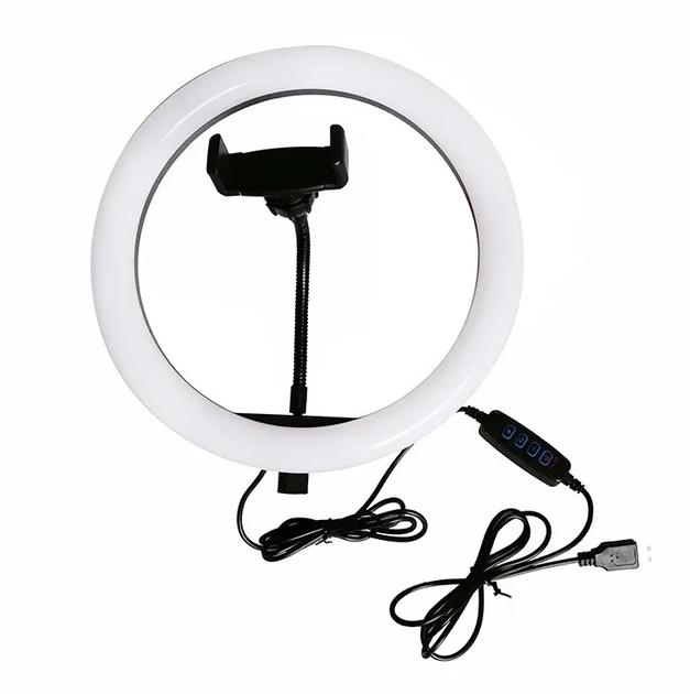 Кольцевая светодиодная LED лампа RIAS LC-330 33см USB управление на проводе (2_009341) - изображение 2