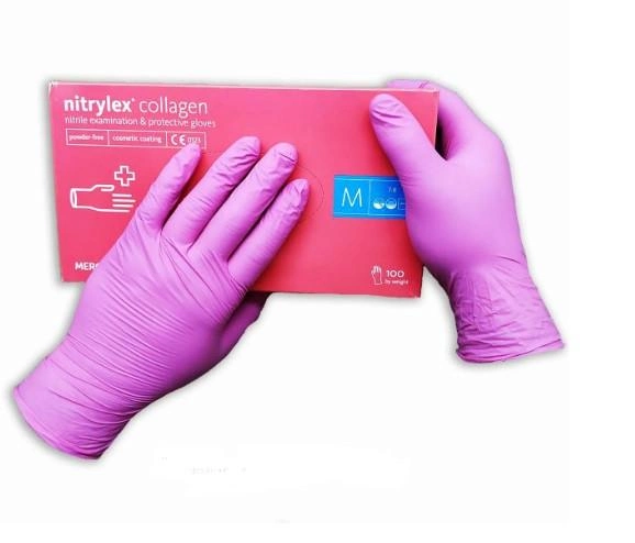 Рукавички нітрилові NITRYLEX 100 шт/уп. колір: PINK розмір: M - зображення 1