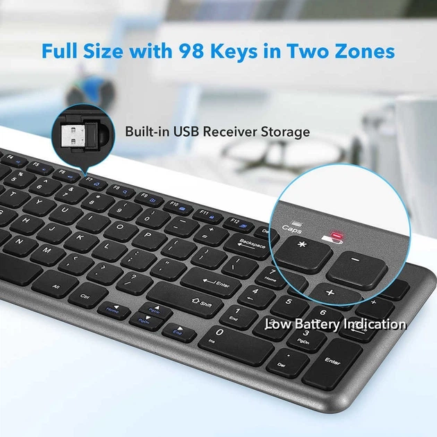 Комплект беспроводной Wireless Keyboard and Mouse Combo PC209A (240620PL0091) - Фото 3 Комплект беспроводной Wireless Keyboard and Mouse Combo PC209A (240620PL0091) - изображение 3
