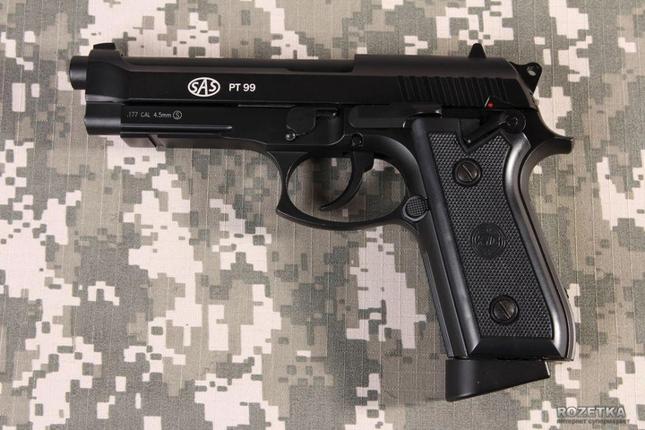 Пістолет пневматичний SAS (Taurus PT99) Blowback. Корпус - метал (2370.14.28) - зображення 3