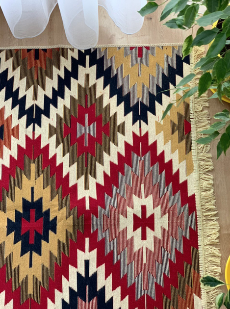 Плетений двосторонній килим Shana Zummi 160x230 см червоний з жовтогарячим - Фото 10 Плетений двосторонній килим Shana Zummi 160x230 см червоний з жовтогарячим - зображення 10