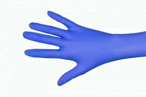 Рукавички Nitrylex basic медичні нестерильні нітрилові без пудри Розмір XL 100шт в упаковці Сині - зображення 2