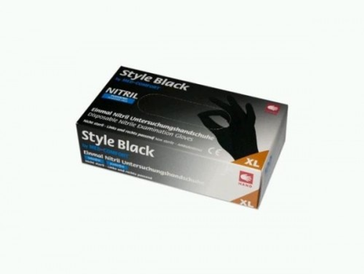 Одноразові рукавички нестерильні нітрилові без пудри Ampri Style Чорні розмір XL 100шт в упаковці - зображення 1