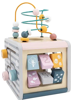 Drewniana kostka edukacyjna Viga Toys PolarB 5 w 1 (6971608440304) - obraz 3