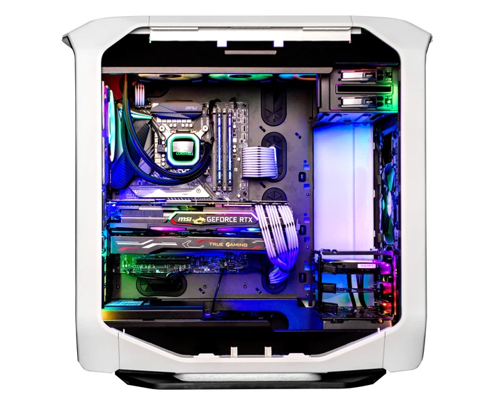 Персональный компьютер Expert PC Ultimate (I10700K.32.H1S5.2080T.1348); Intel Core i7-10700K (3.8 - 5.1 ГГц) / ОЗУ 32 ГБ / HDD 1 ТБ + SSD 500 ГБ / NVIDIA GeForce RTX 2080 Ti 11 ГБ / без ОП / LAN / Wi-Fi / Bluetooth / Ubuntu / белый - изображение 4