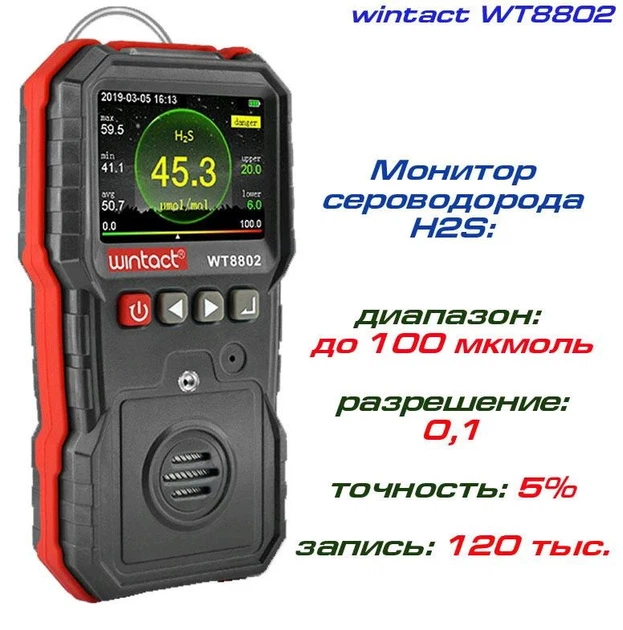 Газоанализатор сероводорода H2S (0-100 μmol/mol) wintact (hoz0009202) - изображение 2