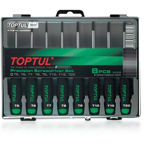 Набір викруток для точних робіт TOPTUL (T5-T20) 8од. GAAW0801 - Фото 1 Набір викруток для точних робіт TOPTUL (T5-T20) 8од. GAAW0801 - зображення 1