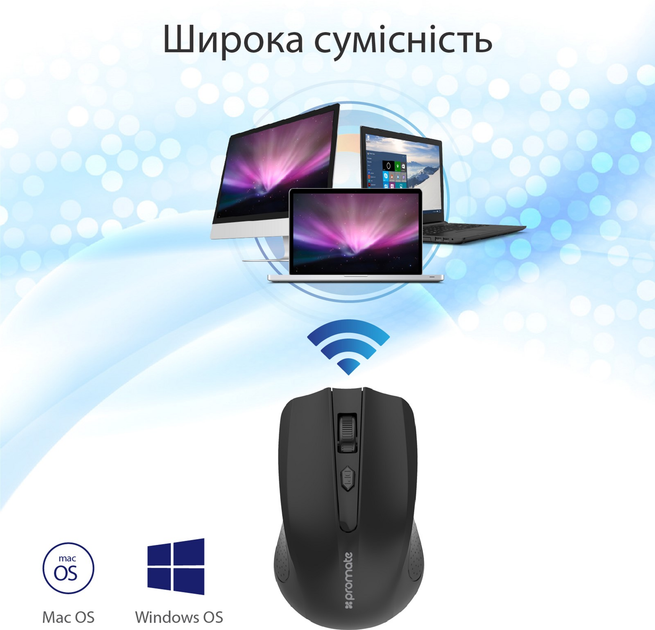 Мышь Promate Clix-8 Wireless Black (clix-8.black) - изображение 7