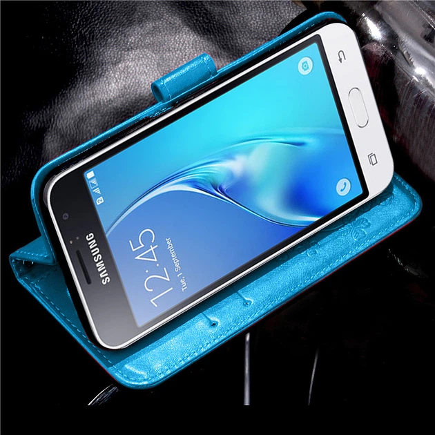 Чехол Clover для Samsung Galaxy J1 Mini / J105 книжка кожа PU Blue - изображение 2
