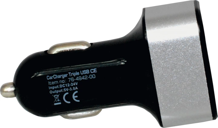 Ładowarka samochodowa TechniSat CarCharger Triple USB CE (76-4942-00) - obraz 2