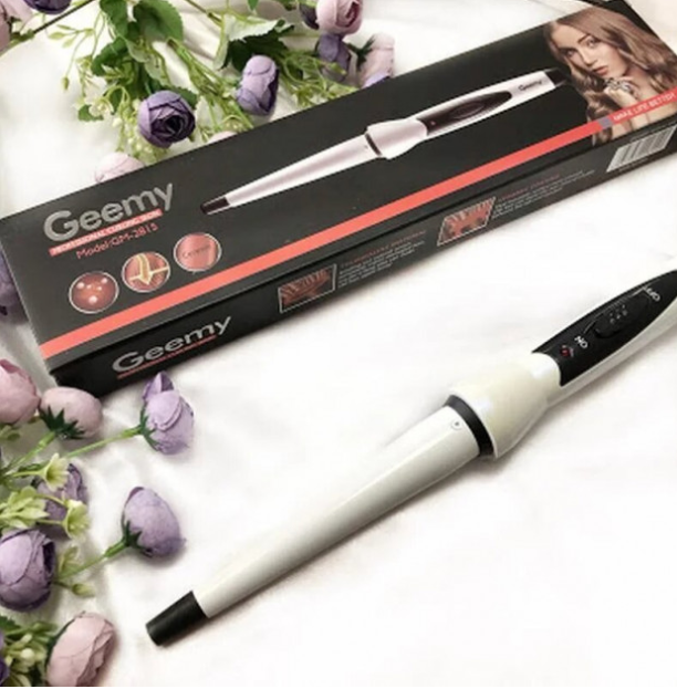 Конусна плойка для волосся з керамічним покриттям Geemy GM-2815 White/Black - зображення 4