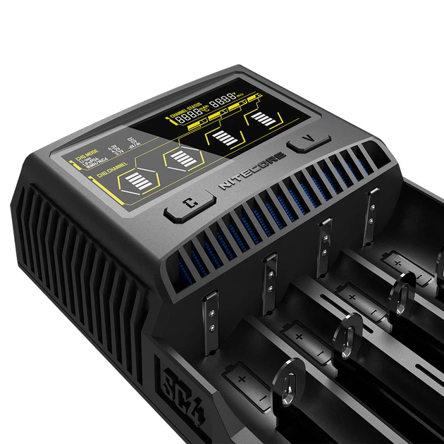 Універсальний зарядний пристрій Nitecore SC4 для Ni-Cd Ni-MH Li-Ion IMR LiFePO4 3A 220V 12V LCD дисплей (6952506491513) - зображення 5