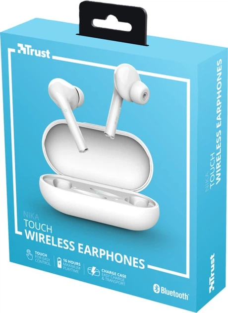 Навушники TRUST Nika Touch True Wireless Mic White (23705) - зображення 8