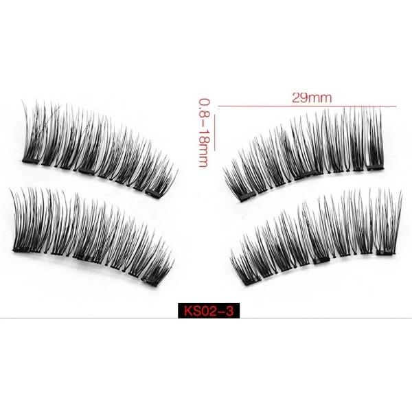 Ресницы накладные на 3 магнитах Magnetic Lashes KS-02/3 магнитные - изображение 4