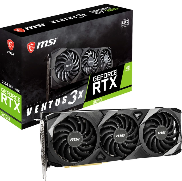 Видеокарта MSI PCI-Ex GeForce RTX 3090 VENTUS 3X OC 24GB GDDR6X Видеокарта MSI PCI-Ex GeForce RTX 3090 VENTUS 3X OC 24GB GDDR6X