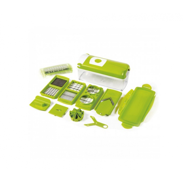 Овочерізка ручна Nicer Dicer Plus з прозорим контейнером і пластика Maestro, колір-салатовий. - зображення 4