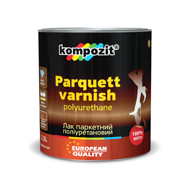Лак паркетний поліуретановий Kompozit 2.5л Полуматовый (4823044500918) - зображення 1