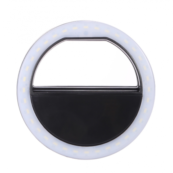 Світлодіодне селфи кільце Selfie Ring Light з USB зарядкою Чорний - зображення 2