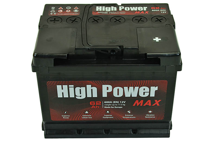 Автомобильный аккумулятор High Power 62 Ач пуск 600А (0) (EU) - изображение 1
