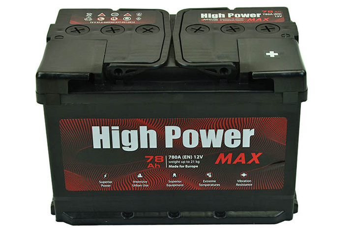 Автомобильный аккумулятор High Power 78 Ач пуск 780А (0) (EU) - изображение 1
