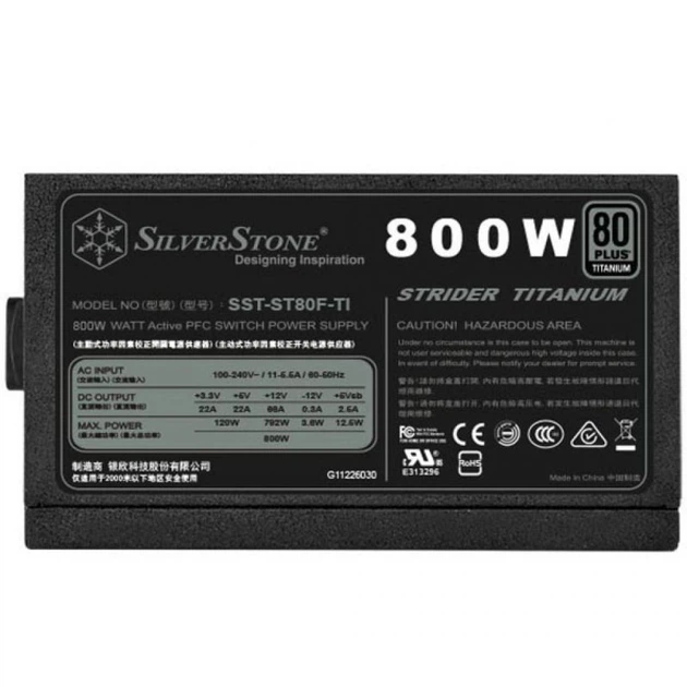 Блок питания Silver Stone 800W STRIDER ST80F-TI (SST-ST80F-TI) - изображение 7