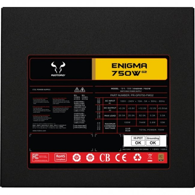 Блок питания Riotoro 750W ENIGMA G2 (PR-GP0750-FMG2) - изображение 2