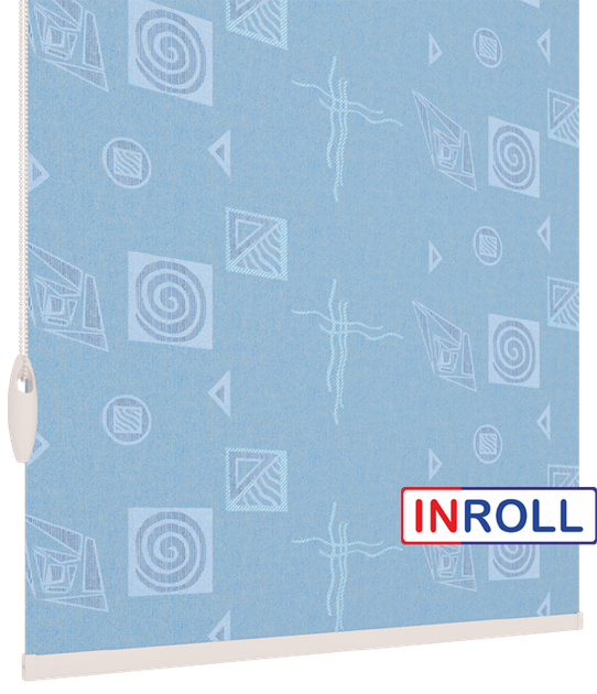 Ролета тканинна INROLL Есо-Mini 110х165 см Ikea Блакитний 1802 - зображення 4