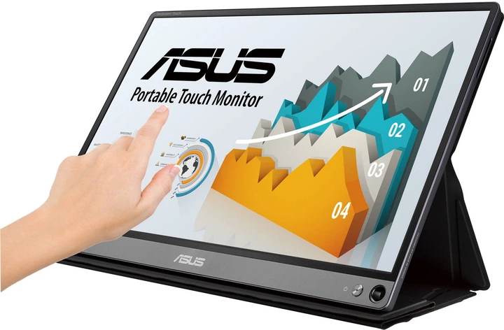 Монітор 15.6" Asus ZenScreen Touch MB16AMT (90LM04S0-B01170) 0) IPS сенсорний / USB-C / micro-HDMI / Вбудований акумулятор на 4 години автономної роботи - зображення 3
