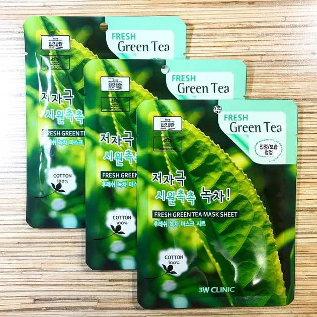 3w clinic fresh green tea mask sheet