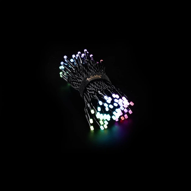 Girlanda LED Smart LED Twinkly Strings RGB 100, BT+WiFi, Gen II, kabel IP44 czarny (TWS100STP-BEU) - obraz 3