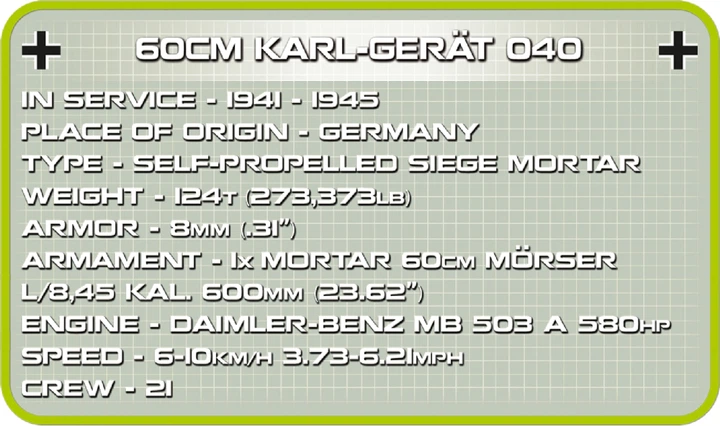 Klocki konstrukcyjne Cobi samobieżny moździerz 600 mm "Karl" 1500 elementów (COBI-2530) - obraz 14