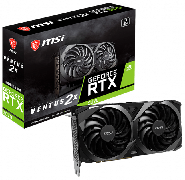 Видеокарта MSI PCI-Ex GeForce RTX 3070 VENTUS 2X 8GB GDDR6 (256bit) (14000) (HDMI, 3 x DisplayPort) (RTX 3070 VENTUS 2X) - изображение 5
