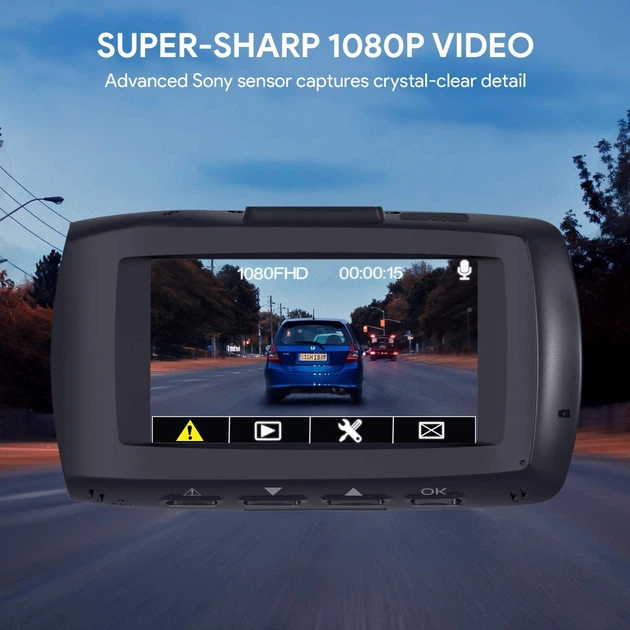 Видеорегистратор AUKEY Dual Dash Cam DRO3 две камеры / экран 2,7 дюймов / Full HD / объектив 170 ° black - Фото 6 Видеорегистратор AUKEY Dual Dash Cam DRO3 две камеры / экран 2,7 дюймов / Full HD / объектив 170 ° black - изображение 6