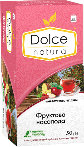 Чай фруктовий пакетований Dolce Natura Фруктова насолода 2 г х 25 шт - Фото 1 Чай фруктовий пакетований Dolce Natura Фруктова насолода 2 г х 25 шт - зображення 1