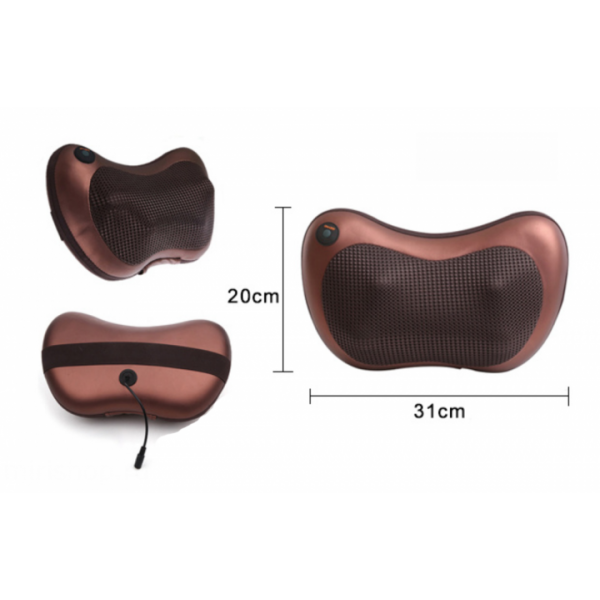 Универсальная роликовая массажная подушка Massage Pillow CAR&HOME 8 роликов Коричневая (ob0010/BIT007) - зображення 3