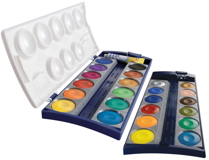 Краски акварельные матовые Pelikan K24 24 цвета + белый (720862) - изображение 1