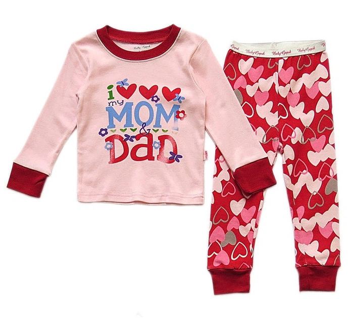 Пижама I love mom&dad Baby Gapok для девочки 120 см Розовая 6801 - Фото 1 Пижама I love mom&dad Baby Gapok для девочки 120 см Розовая 6801 - изображение 1